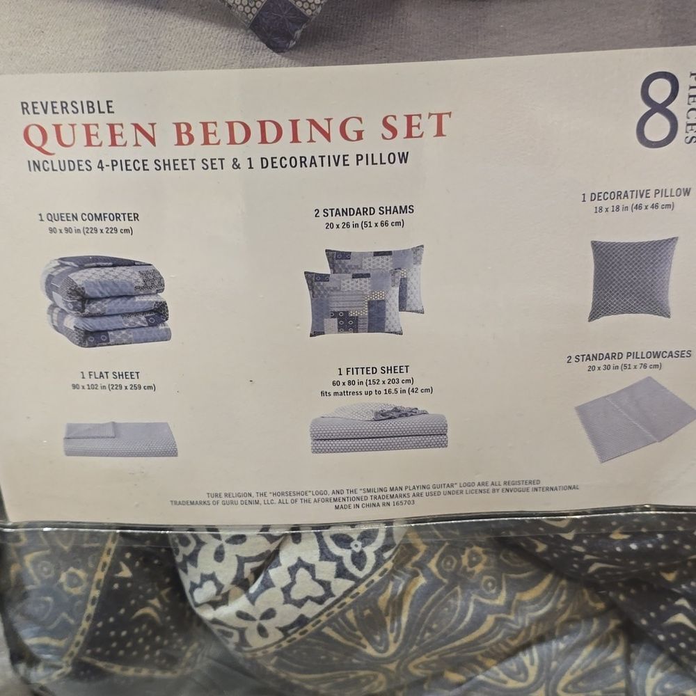 True Religion Patchwork 8-PC Reversible Queen Comforter Set - Picture 6 of 8